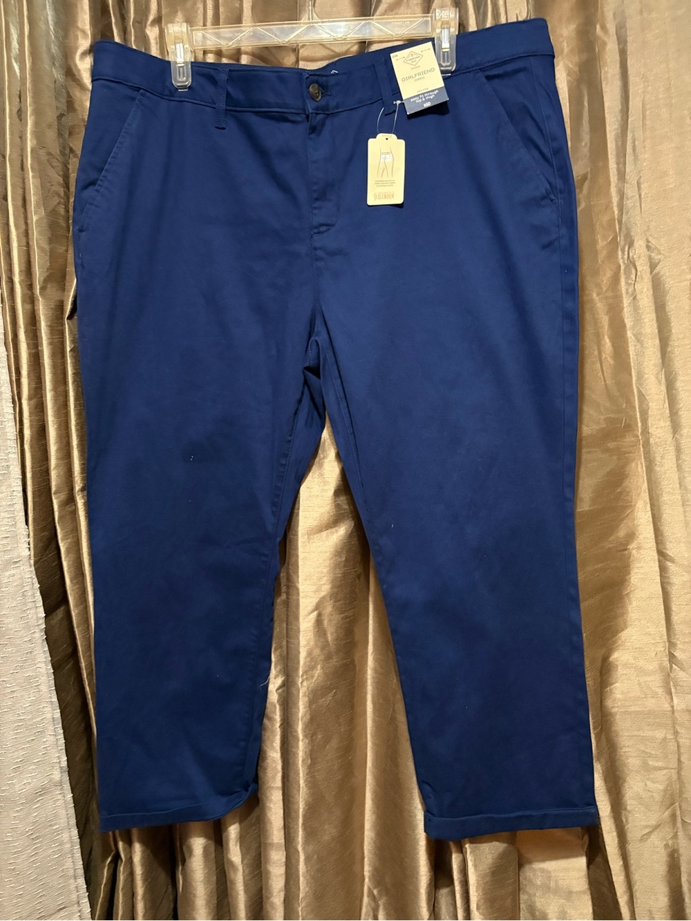 St. John's Bay Navy Women's Stretch Chino Pants #1987